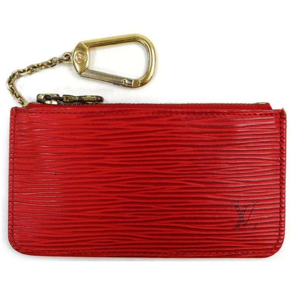 Louis Vuitton Red Epi Leather Key Pouch Pochette